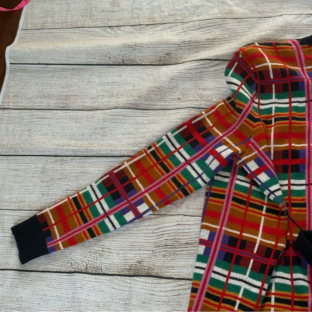 Moth by Anthropologie Williston plaid cardigan multicolor with belt Size M - Picture 12 of 16